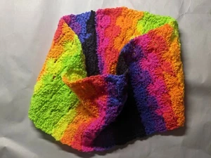 Crocheted Neon Multi-Color Cowl Handmade - Picture 1 of 4