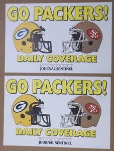 Lot of 2 1998 GREEN BAY PACKERS Newsbox PLACARDS/POSTERS ~ San Francisco 49ers - Picture 1 of 2