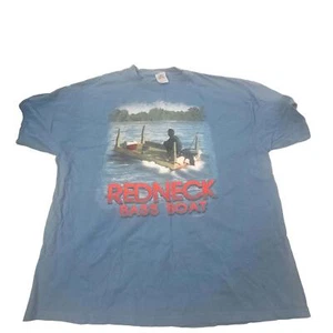 Redneck Barsch Angeln Distressed lustige Grafik T-Shirt Erwachsene XL DELTA-blau - Bild 1 von 3