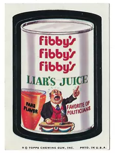 1974 Topps Verrückte Pakete 7. Serie 7 FIBBY'S LIAR'S JUICE ex + - Bild 1 von 1