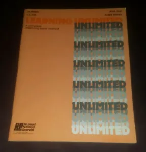 Libro de música Learning Unlimited Clarinete Nivel Uno Clase Serie Banda Método 1973 - Imagen 1 de 3
