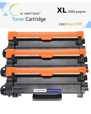 3 TN2510XL toner compatibile per Brother DCP L2620DW L2665DW L2660DW L2627DWE - Immagine 1 di 4