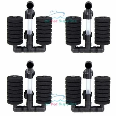 4 PCS Bio Double Sponge Filter  Betta Fry Aquarium Fish Tank XY-2831 - Image 1 of 2