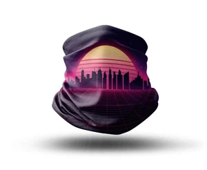 Washable Fabric Face Cover Neck Gaiter Cyberpunk Futuristic City Design EU Made - Picture 1 of 6