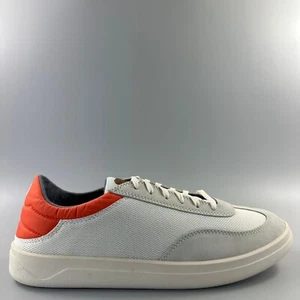 OluKai Punini Court Sneakers Men Size 12 Off White Leather Suede Shoes NEW - Picture 1 of 7