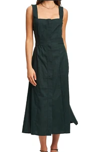 Willa Sz 8 Cotton black Linen Blend Maxi Dress hidden zip Boho Beach BNWT - Picture 1 of 10