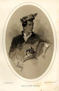 Rajah of Singapore Portrait 1856 Perry Expedition litho view print - Picture 1 of 2