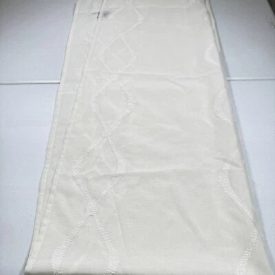 Panel de cortina vintage Laura Ashley mezcla blanca transparente 40x87 Foto 1 de 4