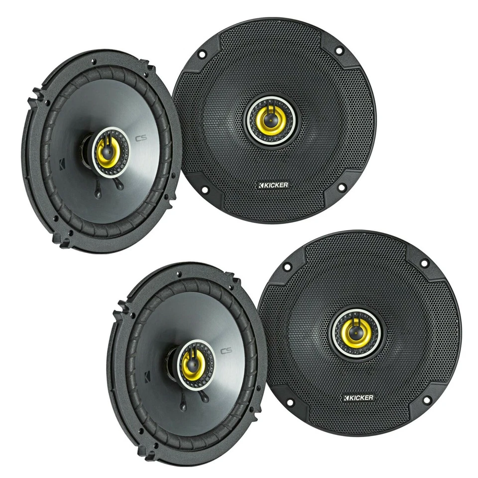 4) Altavoces coaxiales de audio para automóvil Kicker 46CSC65 CS Series 6,5" 600 W RMS de 2 vías Foto 1 de 4