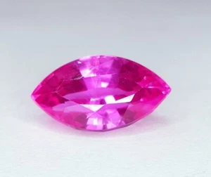 Zafiro rosa natural 7,27 quilates piedras preciosas sueltas certificadas corte marquesa transparente - Imagen 1 de 10