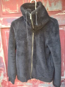 Roxy Jacket Black Sherpa Fleece Zip UP Med Women's  - Picture 1 of 4