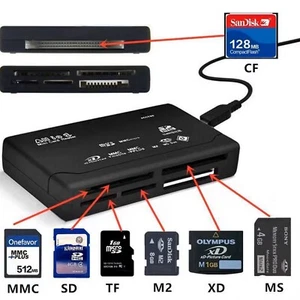 Lecteur de Carte Mémoire USB Tout en Un, Mini SD MMC Mobile SDHC M2, 21 Fonctions, UK - Photo 1/7