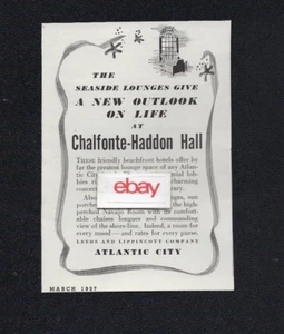 CHALFONTE-HADDON HALL HOTEL ATLANTIC CITY NJ 1937 NEUE LEBENSPERSPEKTIVE ANZEIGE  - Bild 1 von 1