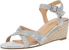 Pizz Annu Women's Wendy Low Wedge Sandals Ankle Strap Espadrille Open Toe Casual