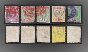 JUEGO DE ESTRECHOS 1904-1933. 0,25,0,5,1$,2$,5$ CANCELACIÓN DE INGRESOS. SG.161,135,136,166,212? - Imagen 1 de 1