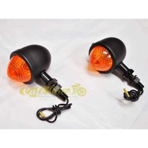 Blinker Dart Custom Rund Aluminium Orange Schwarz Genehmigt Universal - Picture 1 of 2