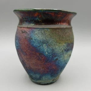 KimmBerly Ioane Raku Studio Keramik Vase Arizona handgefertigt irisierend Topf Gefäß - Bild 1 von 9