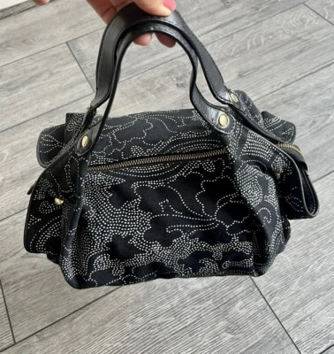 Ted Baker Bolso de Mano o Hombro NUEVO Negro/Blanco Forro Púrpura Ribete Estilo Origami Foto 1 de 4