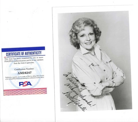 Betty White Autographed 5x7 Photo TV Film Actress Comedian PSA COA (Pers) Cover