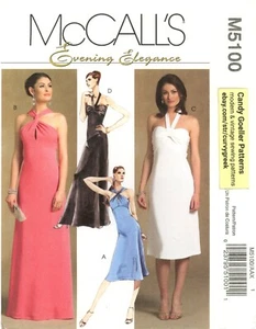 McCall's M5100 EVENING ELEGANCE Bias Cut Dress w Twist Straps, 2 Lengths Sz 4-10 - Picture 1 of 5