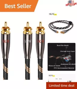 Durable Braided RCA Y Splitter 22AWG with Gold Plated Connectors for Subwoofers - Picture 1 of 9