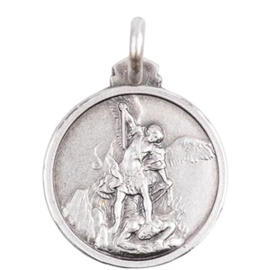 SAINT MICHEL PENDENTIF MEDAILLE ARGENT VERITABLE 925°/°°  COLLIER ECRIN - Picture 1 of 7