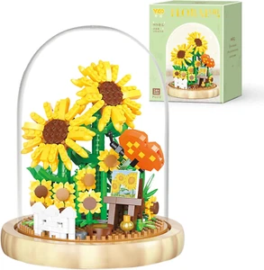 Flowers Bouquet Building Blocks Set,Mini Bricks Artificial Flower Set,Diy Sunflo - Picture 1 of 12