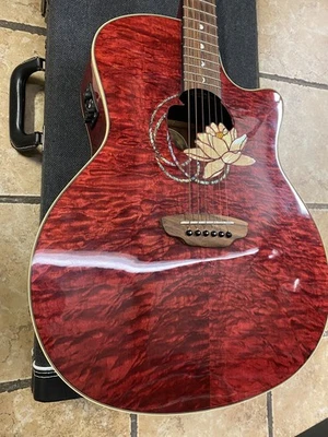 LUNA Flora Lotus Custom folk Acoustic Electric GUITAR W/out Case - Image 1 of 4
