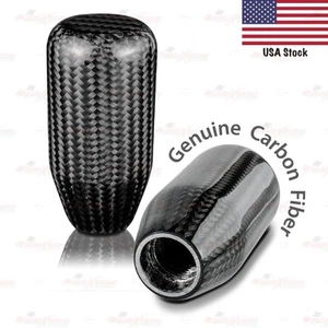 Universal BLACK Carbon Sports Gear Shift Knob Cylindrical shaped 5/6 Gear Speed - Picture 1 of 7