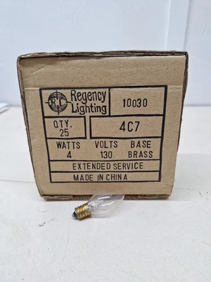 Regency Lighting 10030 4C7 4watts 130V Base Brass Qty 25. Night light - Image 1 of 4