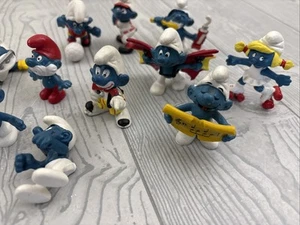 Lot of 12 Vintage Smurf Figures 80s Peyo Schleich Applause Cartoons PVC CA1 - Picture 1 of 9