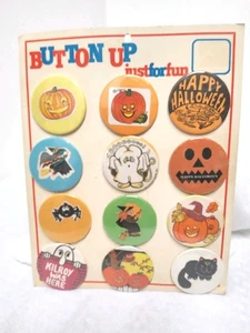 Lote (12) Botones Pin Halloween Vintage Años 90 NOS - Imagen 1 de 4