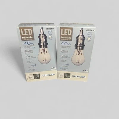 2 PACK- Kichler LED 40W A15 Medium Base-Soft White 2700K-Dimmable Bulbs #0777419 - Image 1 of 4