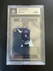 2019 Leaf Metal Draft ZACH WATSON 1/1 Pre-Production Proof Clear Beckett - Picture 1 of 2