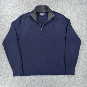 Suéter Patagonia Reciclado Cachemira Azul Marino Cuarto Cremallera Para Hombre Pequeño AGUJERO 50600 - Imagen 1 de 12