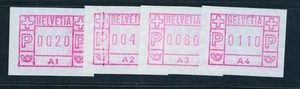 Sellos de máquinas expendedoras Suiza 1, A1 - A4 nuevos - Imagen 1 de 2