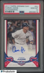 2017 Topps Opening Day #AJ Aaron Judge Yankees RC Rookie AUTO PSA 10 GEM MINT - Picture 1 of 2