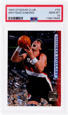 1996 Stadium Club Arvydas Sabonis #33 PSA 10 - Image 1 of 2