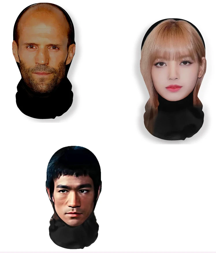 2Pcs3PCS Cosplay Headwear Hiphop Balaclav 3D Printed Mask Elastic Mesh Full Face - Image 1 of 3