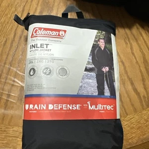 Chaqueta de nailon con entrada Coleman Apparel para hombre 2XL negra (defensa contra la lluvia) tela multitec - Imagen 1 de 5