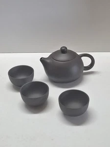 Yixing Zisha Clay Tea Pot 3Tea Cups Purple Clay Traditional Kung Fu Tea Set - Bild 1 von 15