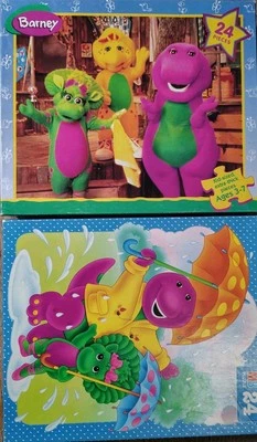 Set 2 Vintage 1990s Barney And Friends Puzzle 24 Pieces Both COMPLETE Good Used  - Image 1 of 4