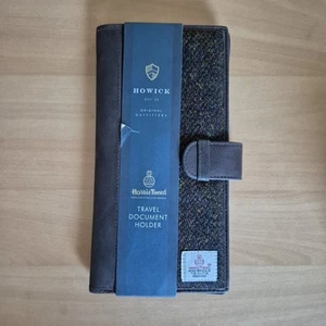 Porta documentos de viaje Harris Tweed, 100 % lana con adornos de cuero, nuevo/howick - Imagen 1 de 7