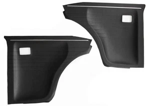 BMW E10 (02 Series) - Rear Side Panels w. Molding, Pair, Black, NEW - Picture 1 of 6