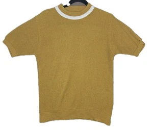 Towncraft Plus Penneys Short Sleeve Acrylic Yellow Shirt Top Size Medium M - Picture 1 of 3