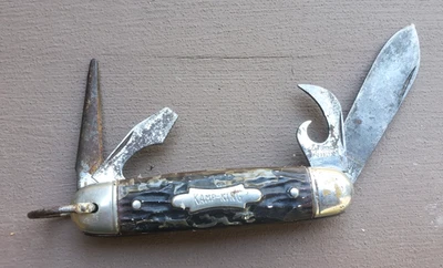 Vintage Imperial Kamp Kingr 4 Function Camp Knife 1940s USA - Image 1 of 4