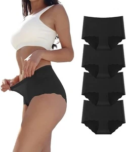 Unterhosen Damen 4er Pack Größe M Hipster Slips Panty Hohe Taille Schlüpfer - Bild 1 von 7