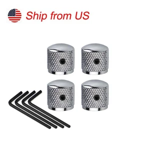 4 STCK. Silber Metallkuppel Gitarre Ton Lautstärkeregler Regler Knopf mit Zaunkönig - Bild 1 von 9