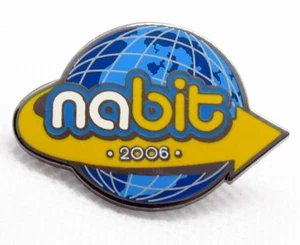 Nabit 2006 Lapel Pin Logo Globe with Arrow Blue Yellow Enamel Collectible - Picture 1 of 6
