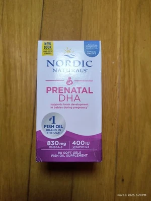 Nordic Naturals Prenatal DHA Geles Blandos Omega 3 Vitamina D-90 Cuenta Ex 10/2026  Foto 1 de 4